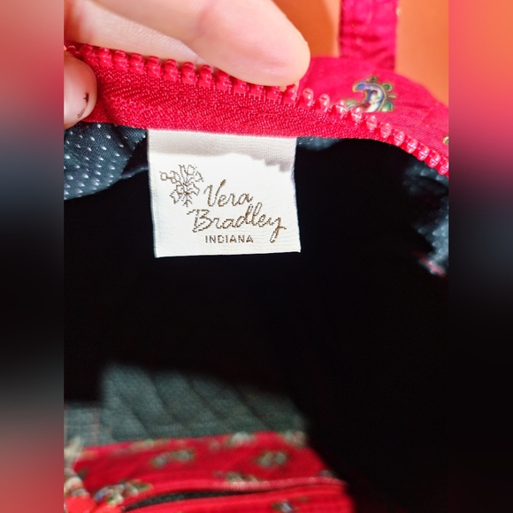 Vera Bradley Indiana Small Duffle Bag Apple Red Print Spring 1991 - Picture 6 of 7